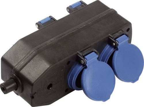 AS Schwabe Steckdosen-Verteiler in Schwarz und Blau - Bild 1