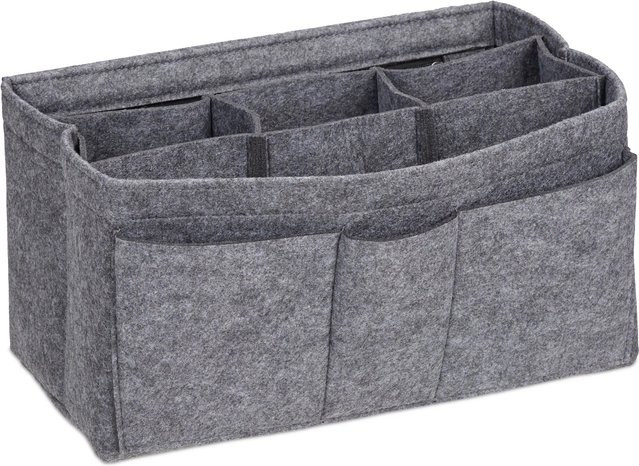 Relaxdays Taschenorganizer aus Filz in Dunkelgrau mit Fächern, B/T/H: 32 x 17,5 x 20 cm - Bild 1