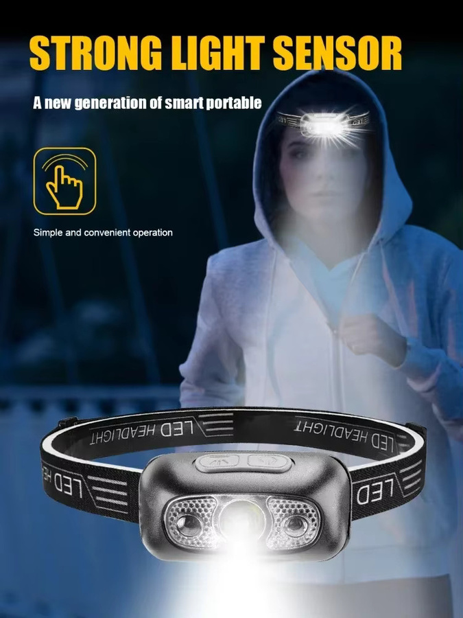 Heinast Mini LED Sensor Scheinwerfer USB aufladbare Kopflampe mit einstellbarem Winkel - Bild 7