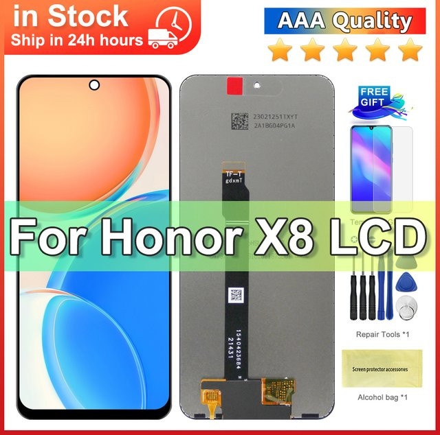 Sinmaytai LCD Display Touchscreen Digitizer Montage für Honor X8 4G in Schwarz mit Rahmen, 6.7 Zoll - Bild 1