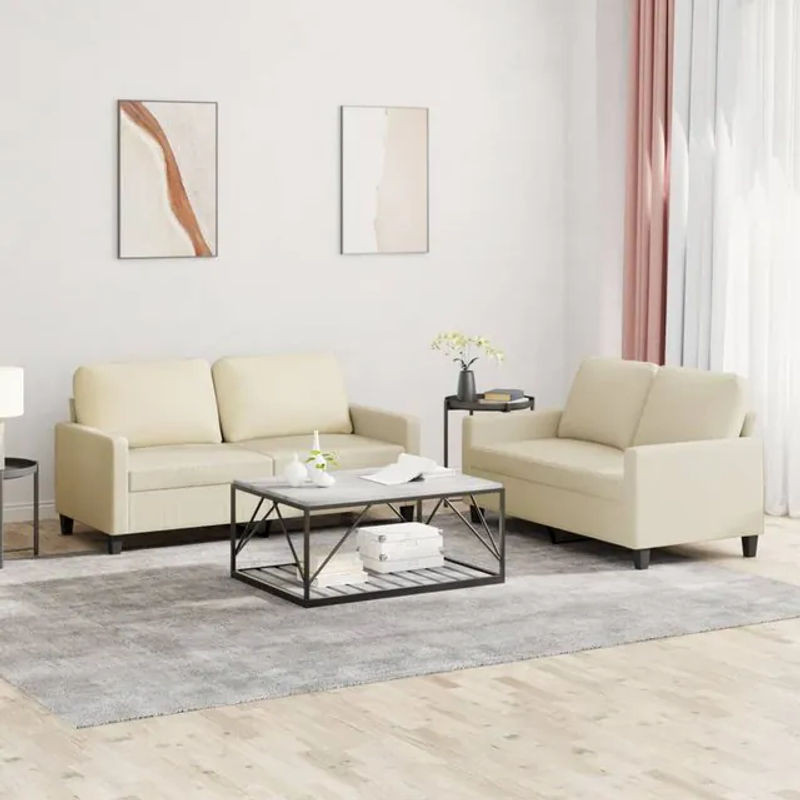 Vidaxl 2-Sitzer Sofa in Beige aus Kunstleder mit modernem Design - Bild 1