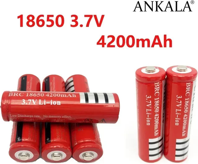 BRC 18650 Lithium-Ionen-Batterie 3,7V 4200mAh Rot - Bild 1