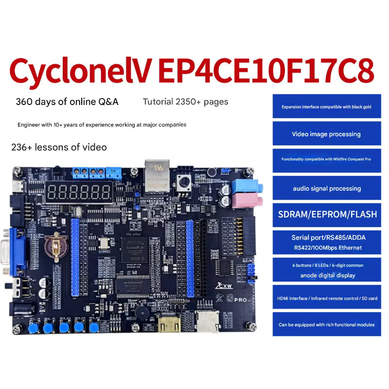 Altera Cyclone IV FPGA Entwicklungsboard Hongtu EP4CE10F17C8 Bildverarbeitungs-Lernplatine in Schwarz - Bild 6