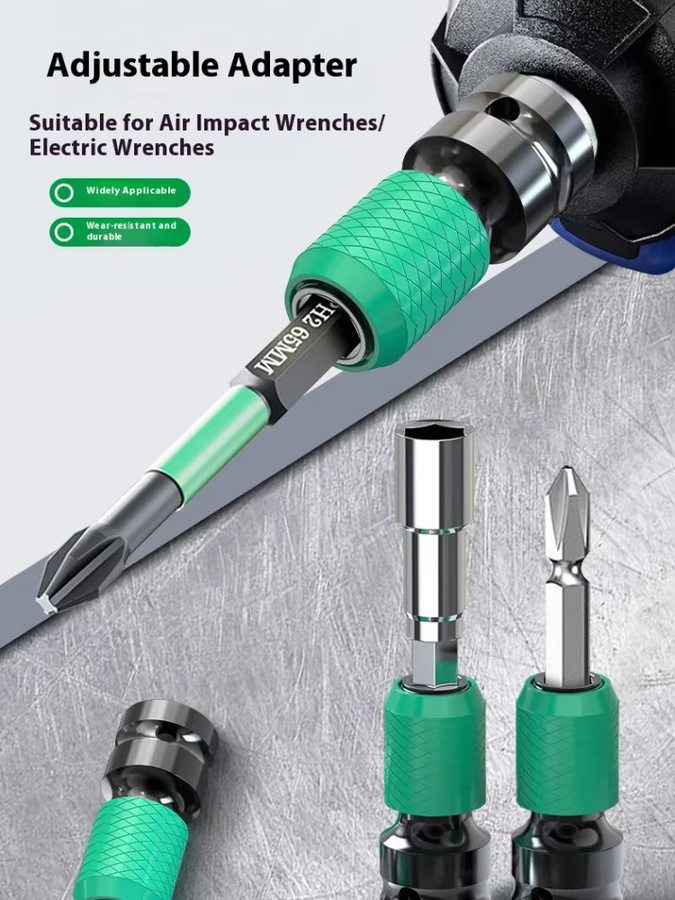 Parkside Schnellwechsel-Schlagschrauberadapter Bit-Halter mit 1/2-Zoll Vierkantantrieb und 1/4-Zoll Innengewinde in Grün - Bild 6