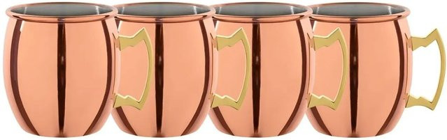 Ich-Zapfe Mini Moscow Mule Becher Set aus Edelstahl, 4er Set, Silber und Orange - Bild 1