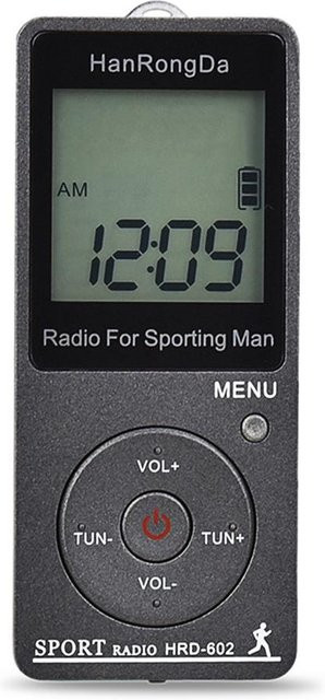 Honor Electronics HRD-602 Tragbares Taschenradio mit LCD-Display und Sperrtaste, FM/AM, Grau - Bild 1
