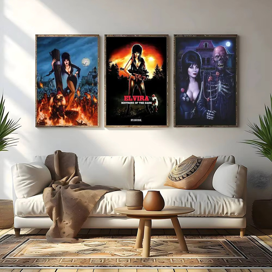 Elvira, Herrin des Dunkels Leinwandposter als moderne Wanddekoration für dein Wohnzimmer oder Schlafzimmer, mehrfarbig - Bild 4