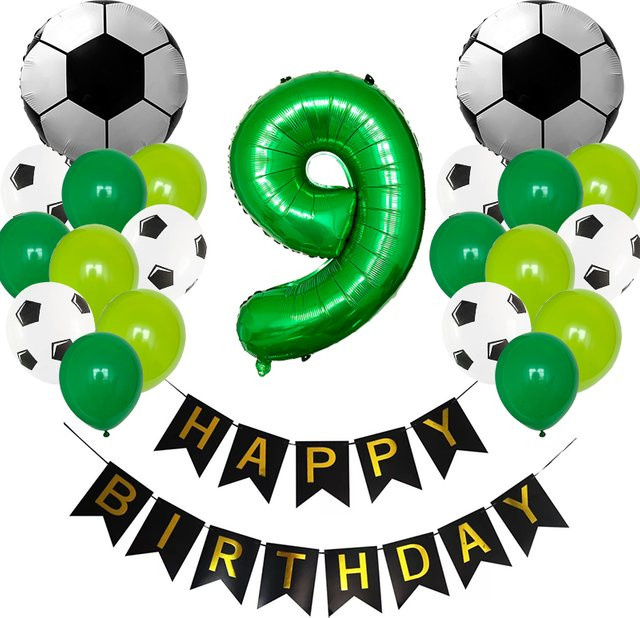 KUKUZHU Fußball Party Dekoration Set mit Latex Ballons und Banner für Geburtstag oder Baby Shower - Bild 1