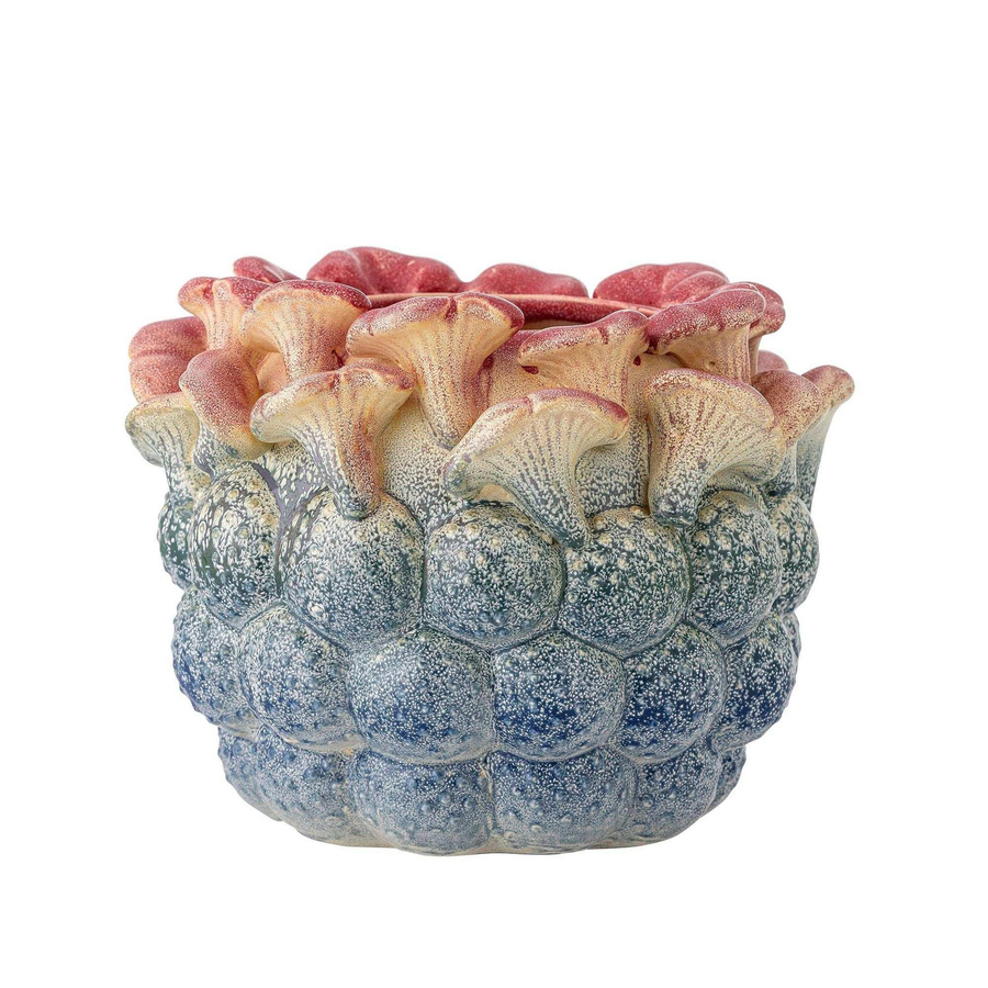Bloomingville Blumentopf Maidan aus Keramik in Pilzform, Farbe: Pink/Multicolor, Durchmesser: 20,5 cm - Bild 1