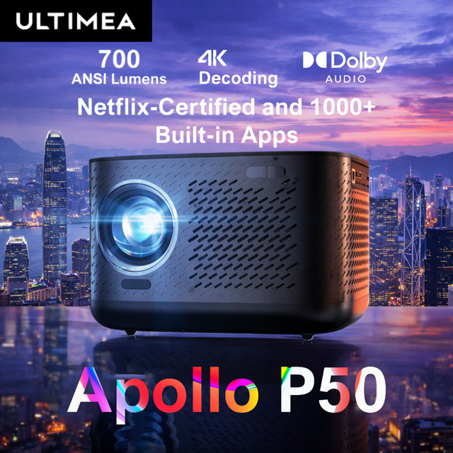 ULTIMEA Netflix Projektor in Schwarz mit 4K Heimkino Funktion, 700 ANSI Lumen und nativer Full HD 1080p Auflösung - Bild 1
