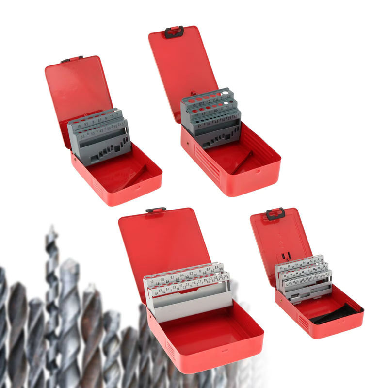 Professioneller Spiralbohrer-Kasten aus Metall in Rot als Bohrer-Organizer und Aufbewahrungskoffer - Bild 3
