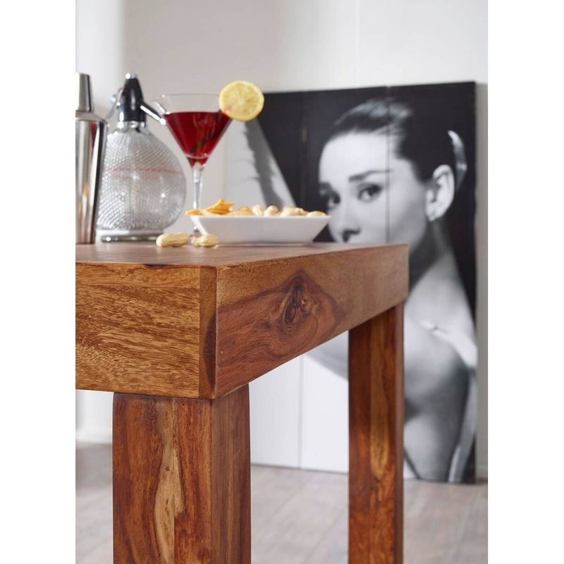 Wohnling Bartisch aus Sheesham Massivholz in Braun, B/T/H: 80 x 80 x 110 cm - Bild 3