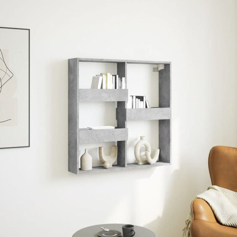 Vidaxl Wandschrank Modern in Grau aus Holzwerkstoff, B: 80 cm, H: 80 cm, T: 15 cm - Bild 1