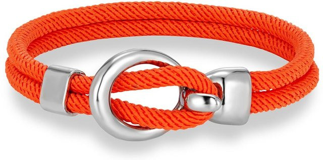 Armband, Edelstahl, Silber, orange, 23 cm, Unisex - Bild 1