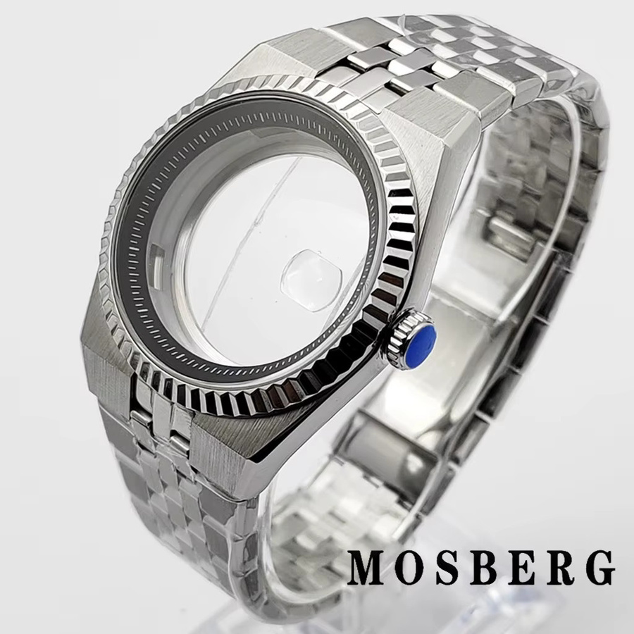 miuksi Uhrengehäuse mit Armband, Edelstahl, Silber, 40 mm, Automatikwerk - Bild 2