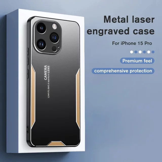 Stoßfeste iPhone Schutzhülle mit Metall-Rückplatte und Kameraschutz in Schwarz und Rot - Bild 1