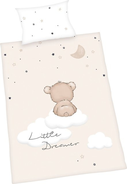 Baby Best Flanell Wende-Bettwäsche 2-tlg. Schutzengel Beige Baumwolle, Kopfkissenbezug B/H: 40 x 60 cm, Bettdeckenbezug B/H: 135 x 100 cm - Bild 1