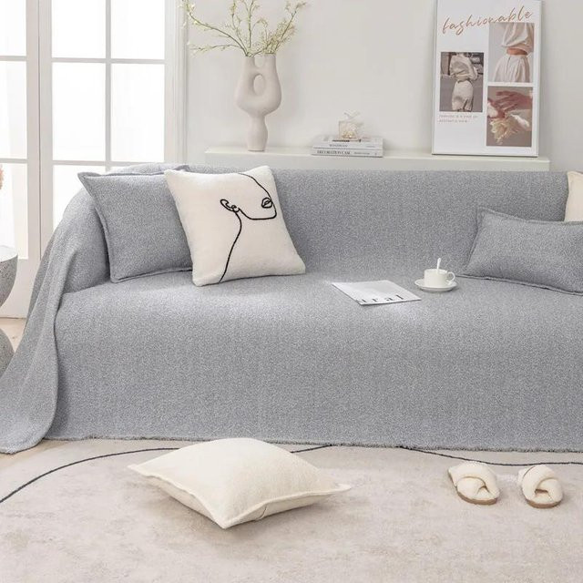 Sofabezug aus Polyester im japanischen minimalistischen Design, cremefarben, B/B: 180 x 130 cm - Bild 1