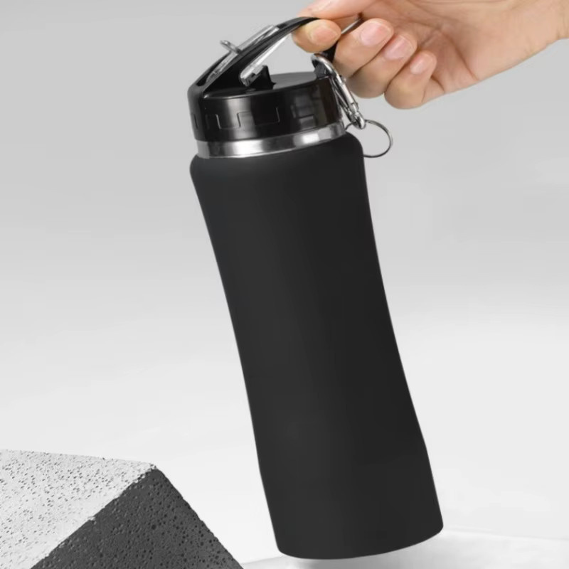 JUSTINLAU Thermoskanne und Trinkbecher mit Strohhalm aus Edelstahl für Kinder, Schwarz, 600 ml / 750 ml - Bild 4