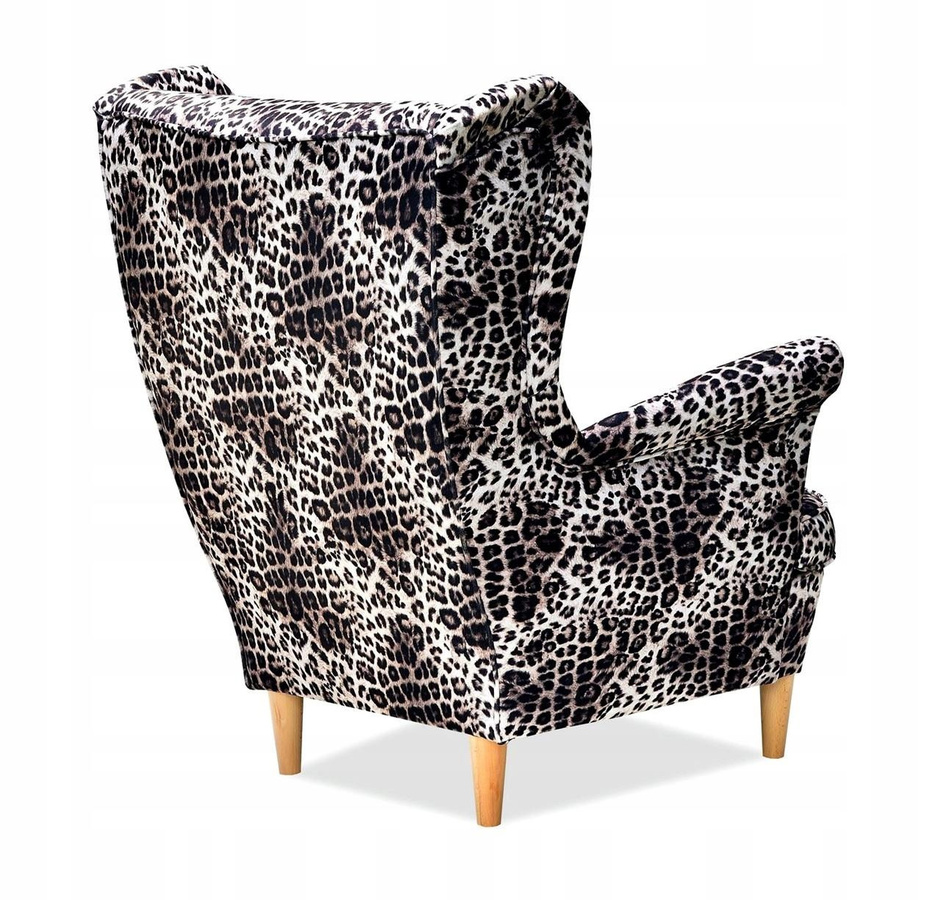 Ohrensessel ARI PRINT von Family Meble im skandinavischen Design mit Leopardenmuster und Stoffbezug, B/T/H: 84 x 92 x 104 cm - Bild 4