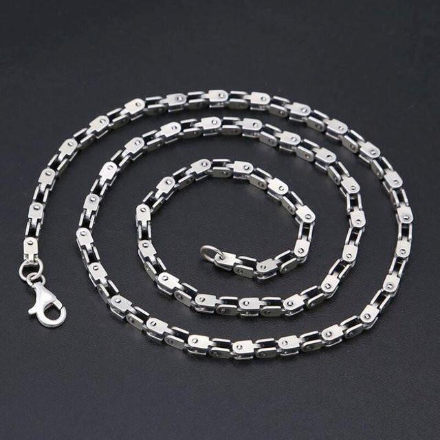 POMOiii Halskette 925 Silber, Grobschnitt, 60 cm, Herren - Bild 1