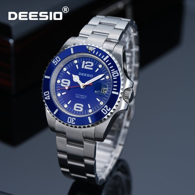 Deesio Armbanduhr, Automatik, Edelstahl, Blau, Herren - Bild 1
