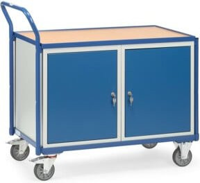 Fetra Tischwagen 2633 aus Stahl mit TPE-Reifen in Grau und Blau, B/T/H: 60 x 60 x 50 cm, Tragkraft 300 kg - Bild 1