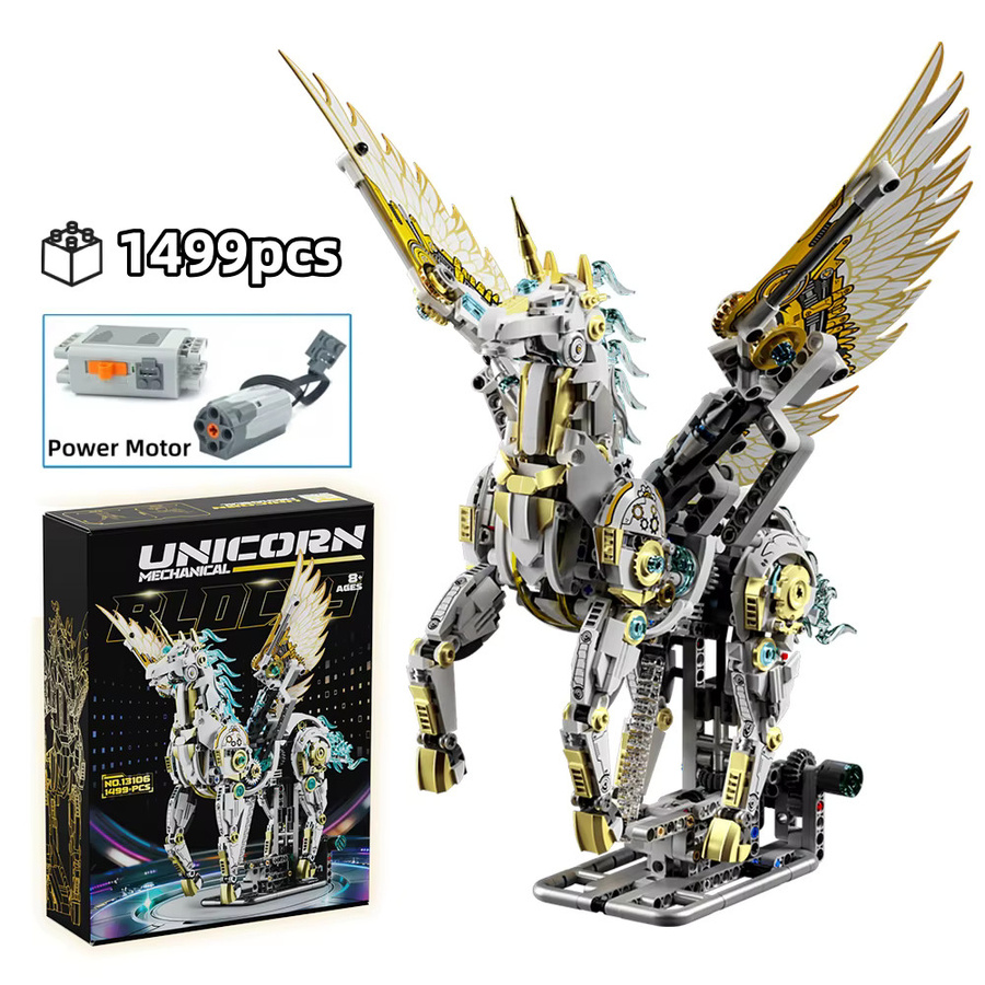 FUNXINEE Einhorn-Pegasus-Bausteine, Tier-Verbindungsmodell, 1499 Teile, ab 8 Jahren - Bild 6