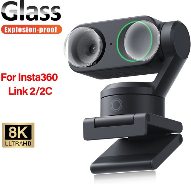 Insta360 Link 2 2C Objektivschutzglas aus gehärtetem Glas mit 9H Härte, HD-Klarheit und Explosionsschutz, transparent - Bild 1
