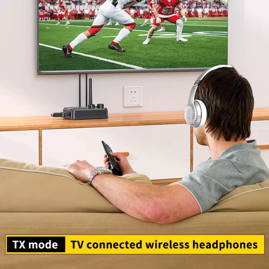 Kebidu Bluetooth 5.4 Empfänger und Sender mit LCD Display, Wireless Audio Adapter in Schwarz mit Unterstützung für AUX, Coaxial, Optisch, TF und U-Disk für TV, PC und Lautsprecher - Bild 5