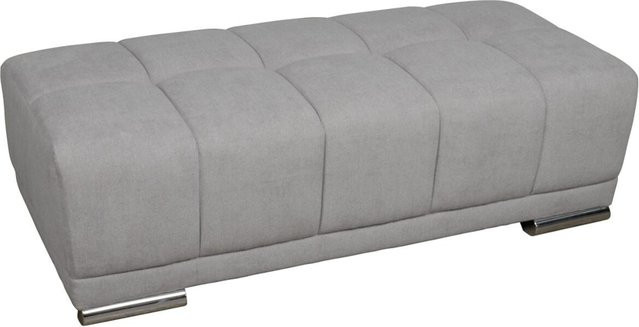 Moderner Hocker Rico in Hellgrau mit Microfaser-Bezug, B/H/T: 141 x 41 x 66 cm - Bild 1