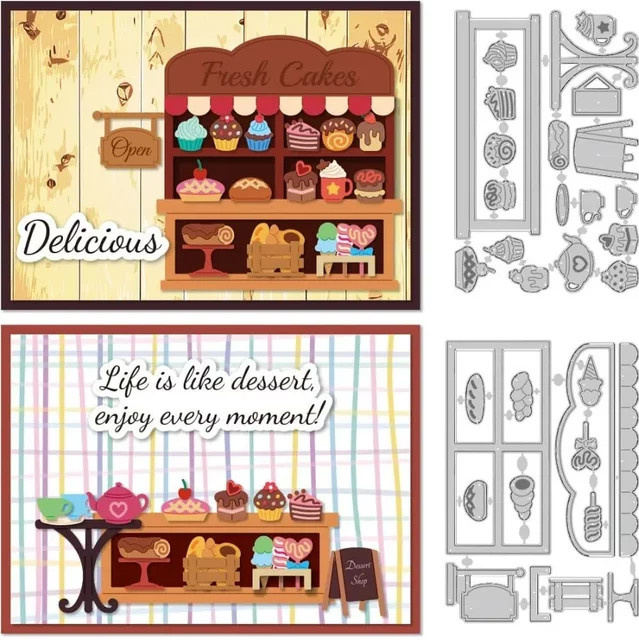 Dessert Shop Stanzform aus Kohlenstoffstahl in Silber für Scrapbooking und Kartenherstellung - Bild 1