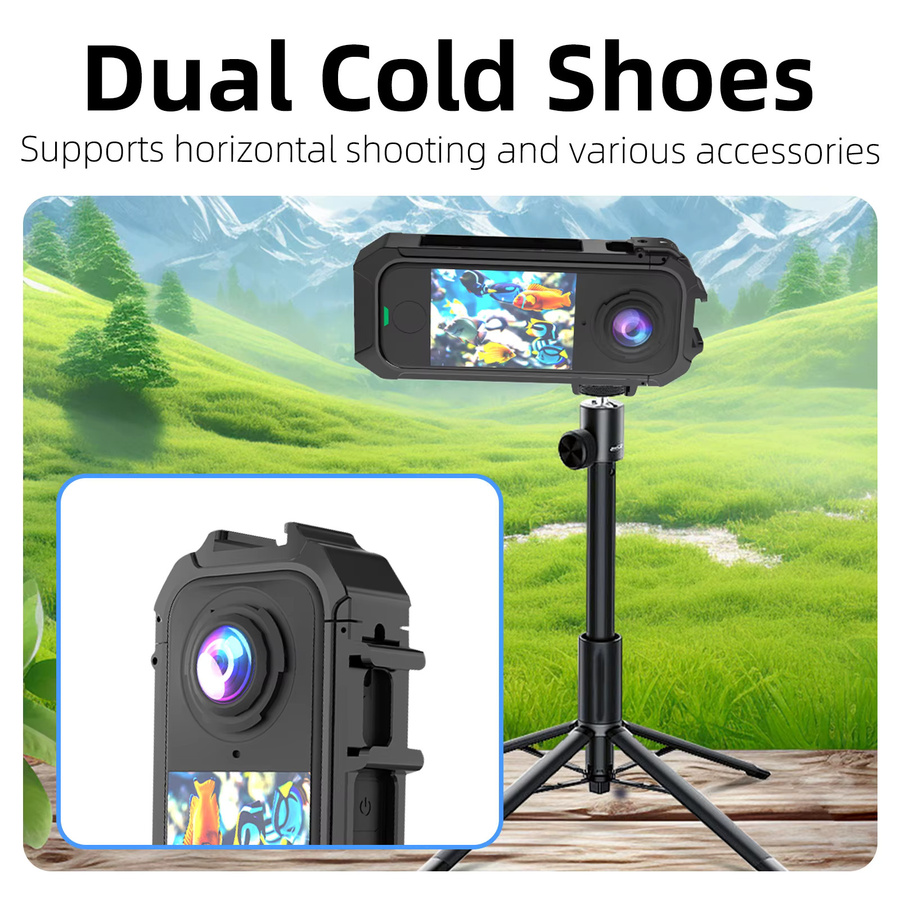 Insta360 X4 Air Schutzrahmen mit Dual Cold Shoe und magnetischem Schnellverschluss in Schwarz - Bild 6