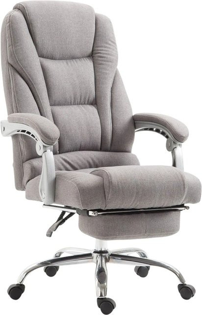 DELUKE Bürostuhl MIAMI Ergonomischer Stoffstuhl in Grau mit Chromgestell, H x B x T: 118 x 68 x 64 cm - Bild 1