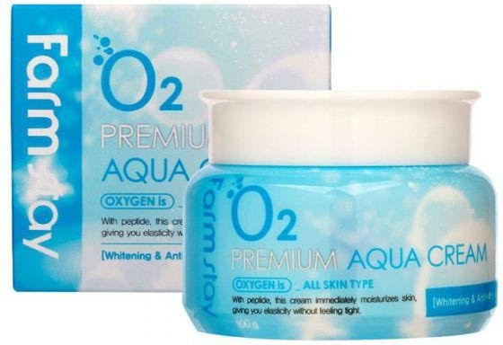 Farm Stay O2 Premium Aqua Creme, 100 g, Gesicht, Niacinamid, Peptide - Bild 1