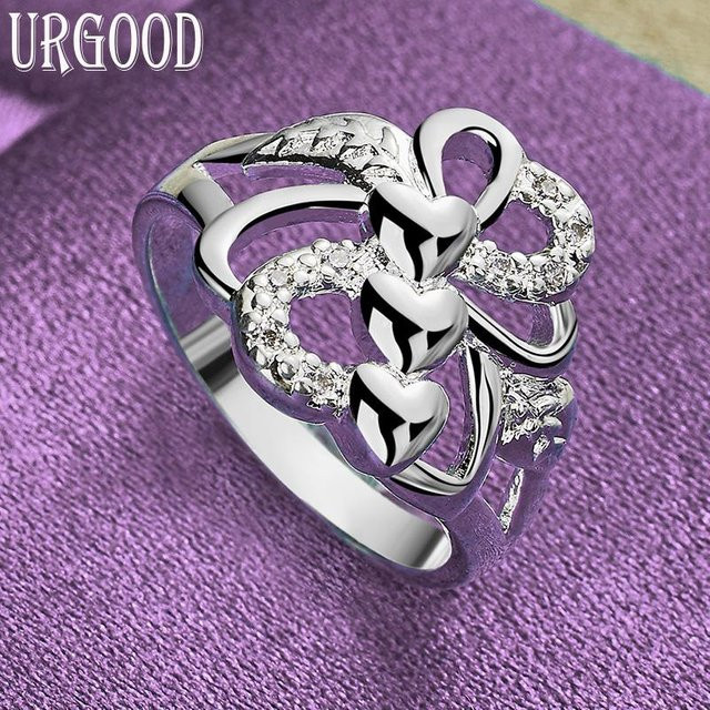 URGOOD Herzring 925 Silber, Zirkonia, Damen - Bild 1