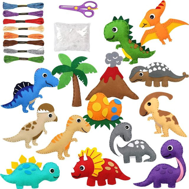 LOLOTREE Dinosaurier Bastelset, Filz, Bunt / Mehrfarbig - Bild 1