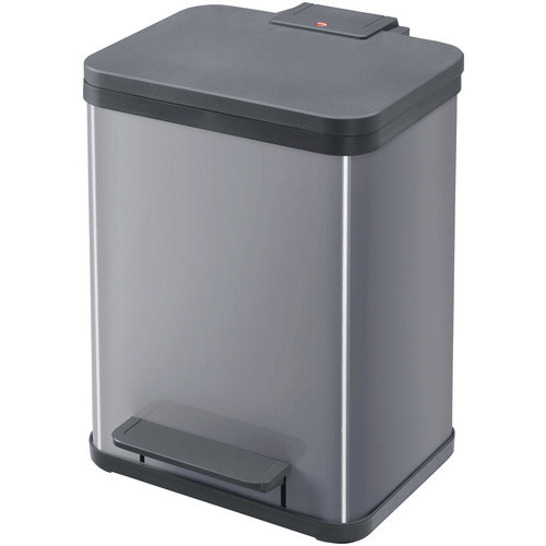 Hailo Tret-Abfallsammler Öko uno plus M, 17 l, Schwarz, mit Soft-Close-Mechanismus und herausnehmbarem Inneneimer, Stahlblech und Kunststoff, B/T/H: 34,0 x 32,0 x 43,0 cm - Bild 3