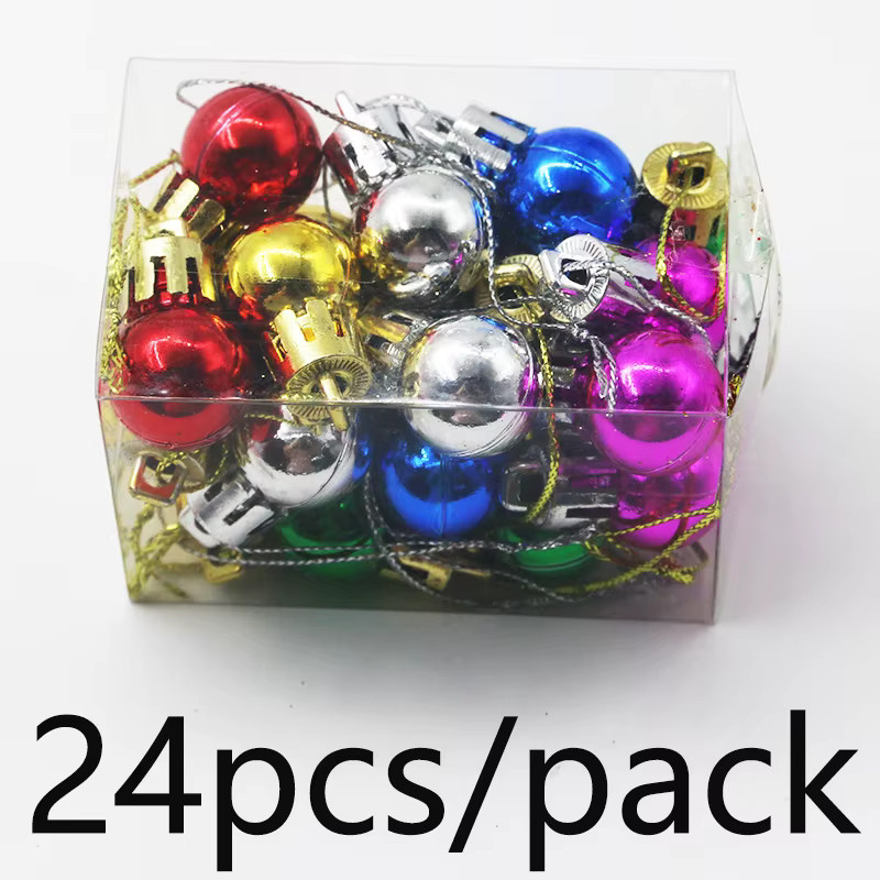 Bunte Weihnachtskugeln von RIBBON HOUSE, 24 Stück, Multicolor und Gold, Durchmesser: 2 cm - Bild 5