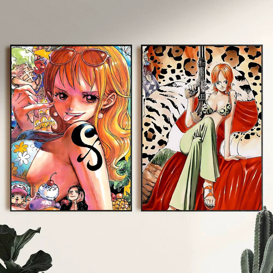 One Piece Nami Manga Poster Vintage Wandkunst Dekoration in Mehrfarbig - Bild 3