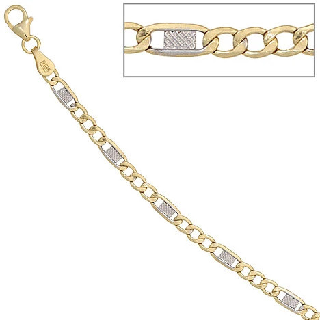 Colfem Halskette Steg-Panzerkette, 333 Gelbgold, 3,7 mm, 45 cm, Unisex - Bild 1