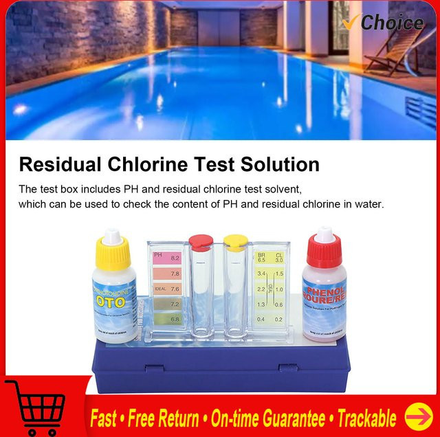 Meterk Testrohr-Wasserqualitätsprüflösung mit Teststreifen-Röhrenwerkzeug zur PH-Wert-Messung und Restchlor-Erkennung - Bild 1