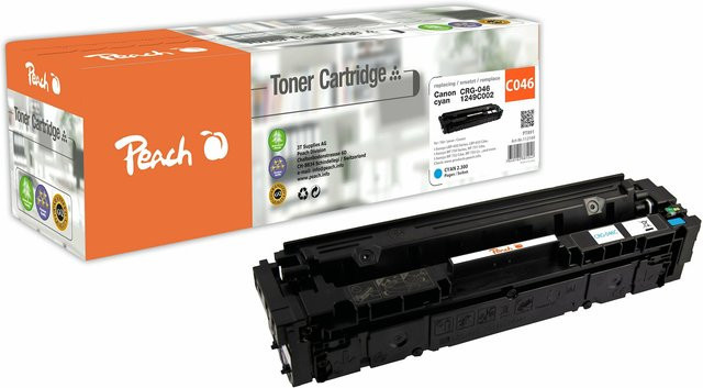 Peach HP 046 c Toner in Cyan, wiederaufbereitet, passend für Canon i-SENSYS LBP-650, LBP-653Cdw und LBP-654Cdw - Bild 1
