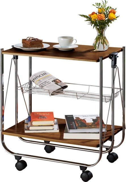 Wenko Servierwagen Dinett Deluxe in Nussbaum-Nachbildung, Braun - Bild 1
