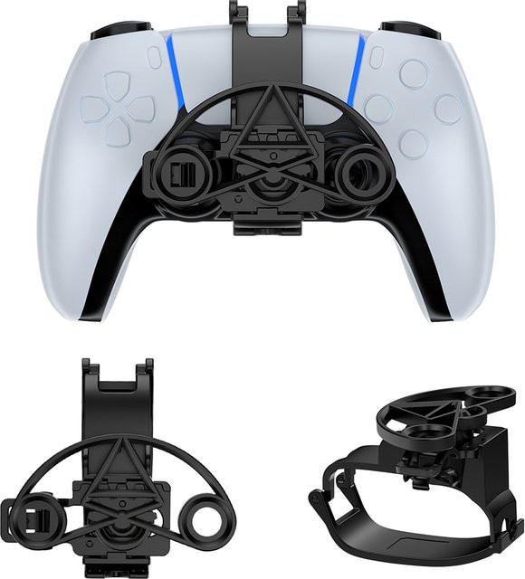 Mini-Rennrad für Sony PS5 Controller in Schwarz als 3D-Druck Zubehör für Rennspiele - Bild 1