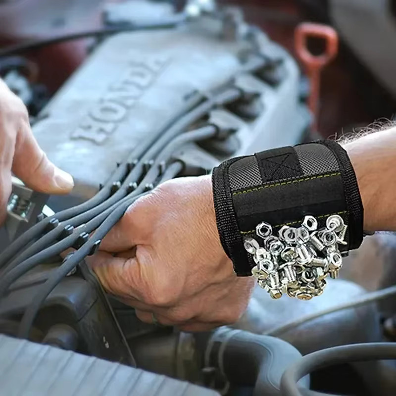 ZEXEF Magnetisches Werkzeug-Armband mit verstellbarer Tasche für Schrauben, Nägel und Kleinteile - Bild 3