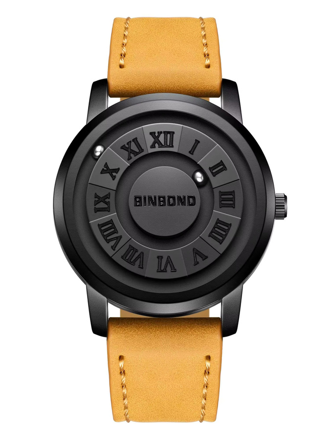 BINBOND Armbanduhr Quarz, Leder, Schwarz, Herren - Bild 6