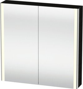 Duravit Uni-Spiegelschrank XSquare mit 2 Türen, LED-Beleuchtung und Sensorschalter, Wandhängend, Farbe: Weiß, B/H/T: 80 x 80 x 15,5 cm - Bild 1