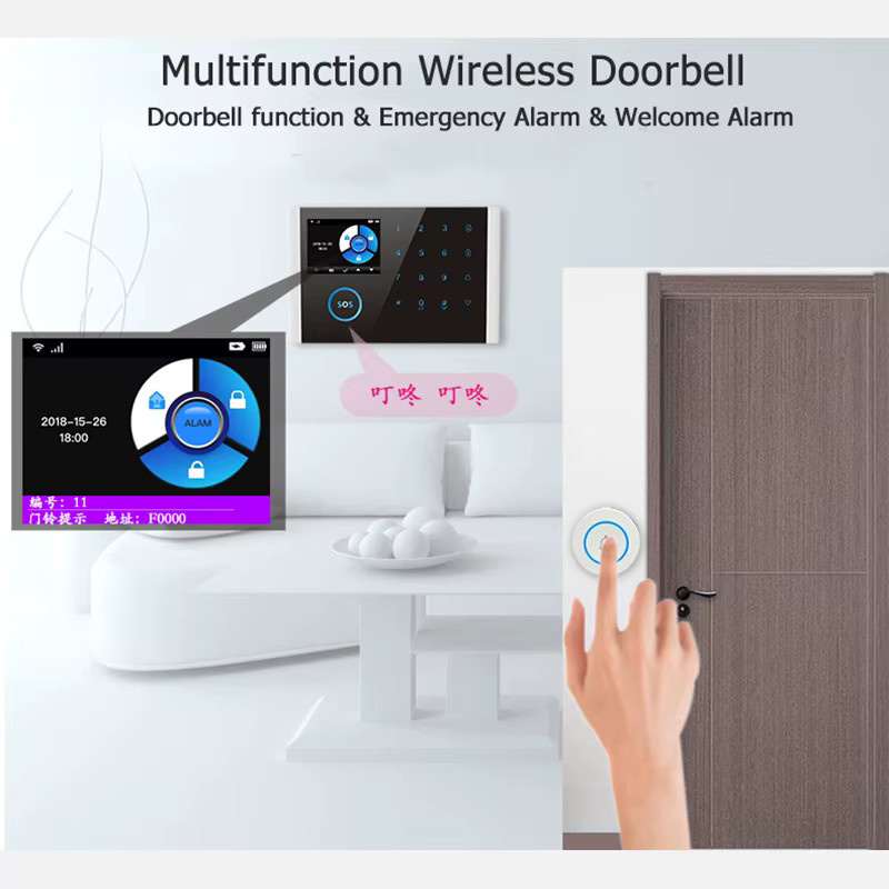 Drahtlose Türklingel 433 MHz mit Türklingelknopf für dein Home Security Alarmsystem in Weiß - Bild 2