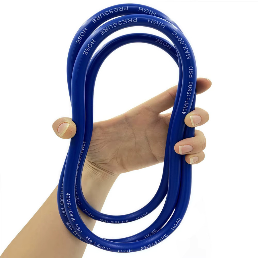 MUZHAN Druckreinigungsmaschinenschlauch blau, knickfester Verlängerungsschlauch mit M22-Anschluss, 5800 PSI, 14/15 mm - Bild 4
